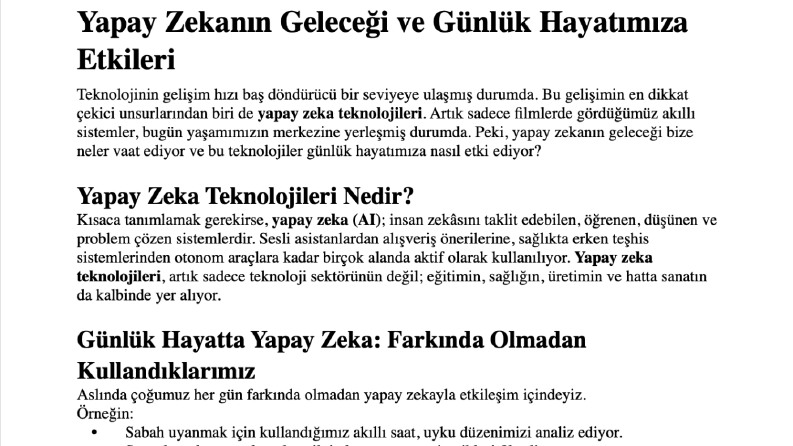 SEO Uyumlu Örnek Makale