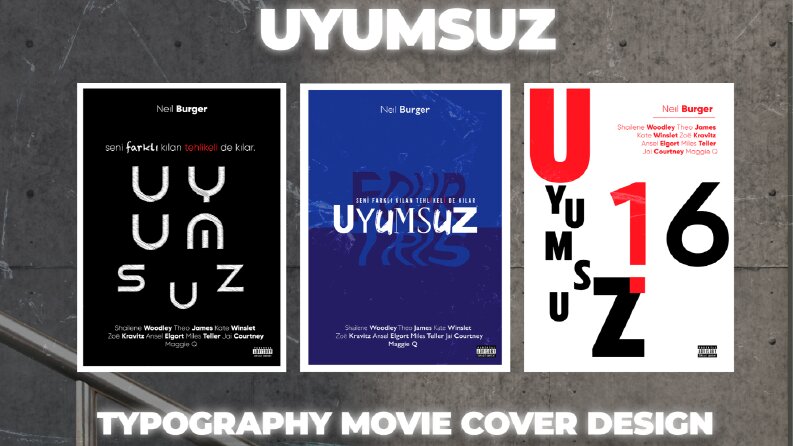 Uyumsuz filmi için tipografik kapak tasarımları