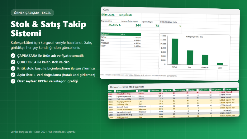 Örnek Çalışma - Excel Stok & Satış Takip Sistemi