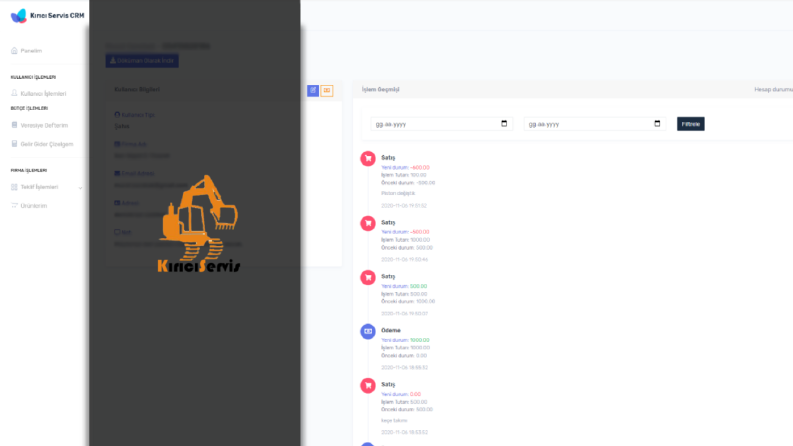 Kırıcı Servis - CRM