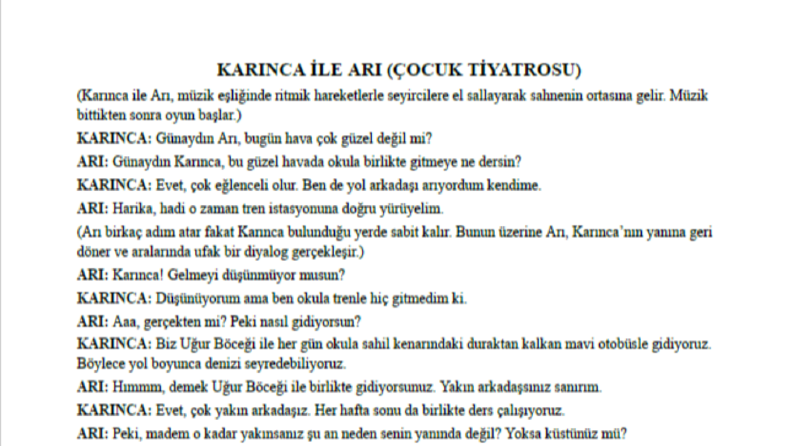 Karınca ile Arı (Çocuk Tiyatrosu)