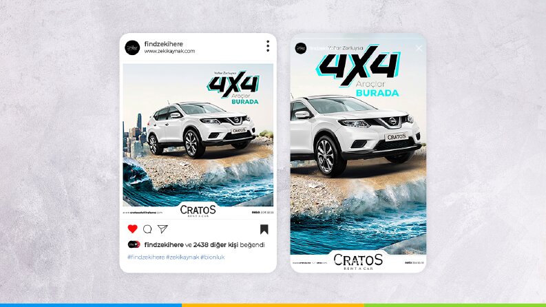 Cratos Rent A Car Sosyal Medya Tasarımı