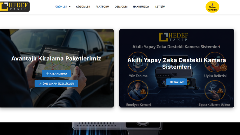 Hedef Takip | Kurumsal Araç Takip Web Sitesi