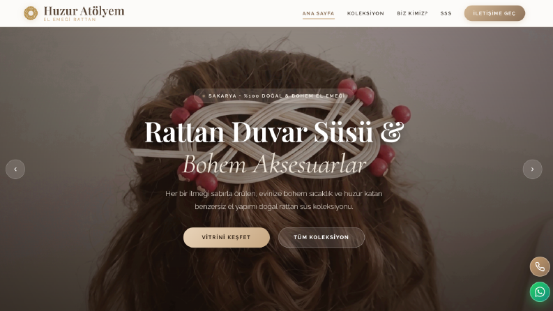 Huzur Atölyem Ürün Web Sitesi