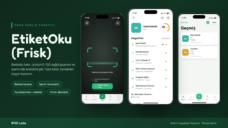 EtiketOku (Frisk), Ürün Sağlık Tarayıcı Mobil Uygulama