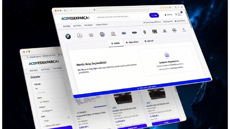 E-Ticaret Şasi ile Parça arama Web sitesi - Acdyedekparca