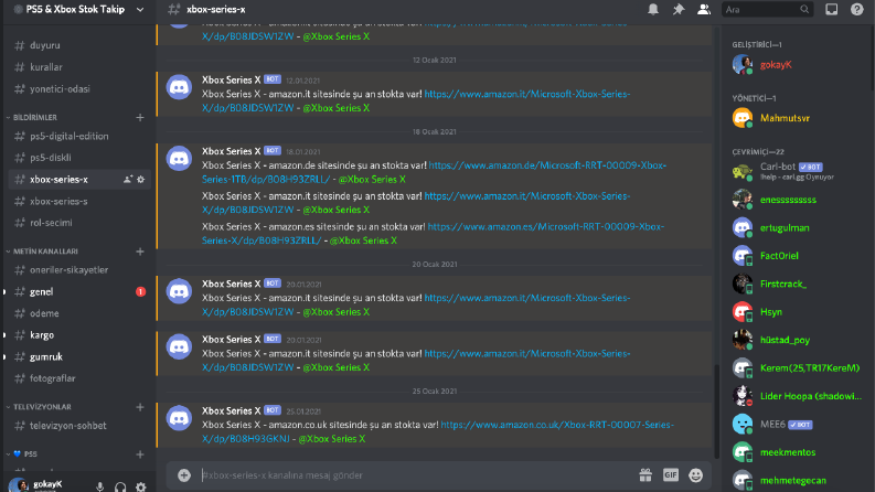Discord Stok Takip Botu