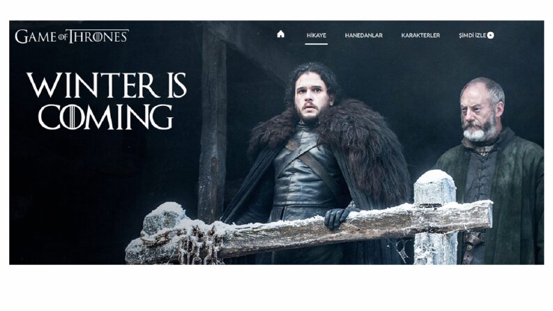 Game of Thrones Tanıtım Sayfası