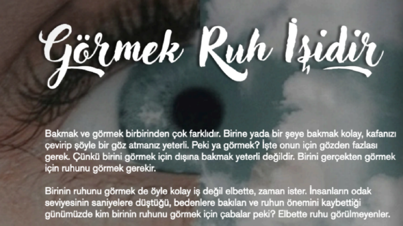 GÖRMEK RUH İŞİDİR