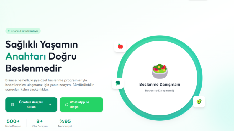 Modern React Diyetisyen Sitesi ve Beslenme Danışmanı Portalı