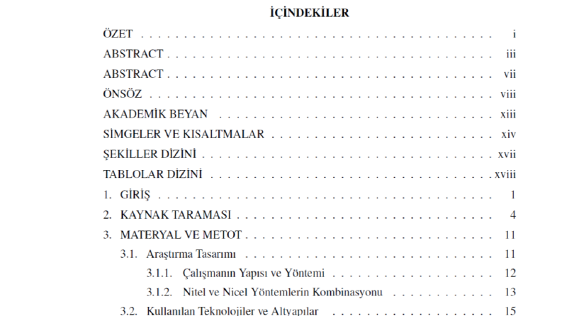 Tez Şablonu Düzenleme