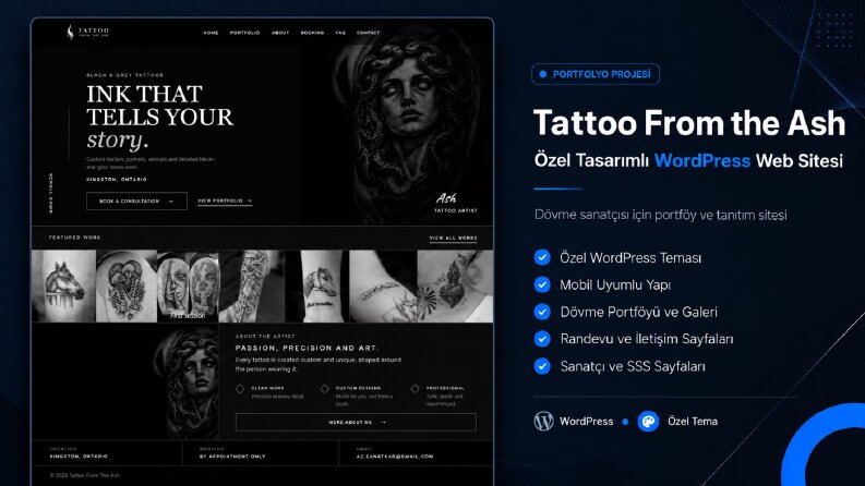 Özel WordPress Dövme Sanatçısı Portföy Sitesi