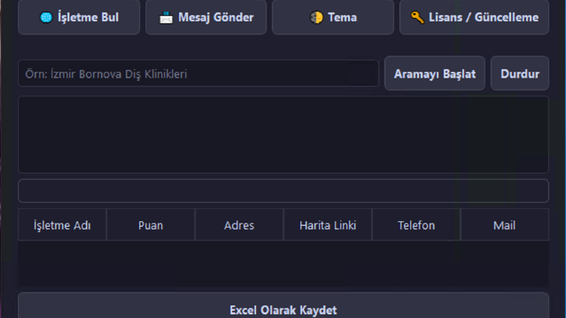 Google Maps Veri Çekme ve WhatsApp Pazarlama Botu