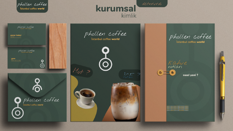 Phollen Cofee için yaptığım kurumsal kimlik çalışması