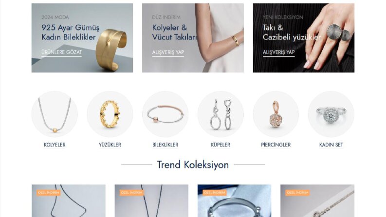 Takı ve Mücevher Satıcıları için Web Tasarım Hizmeti