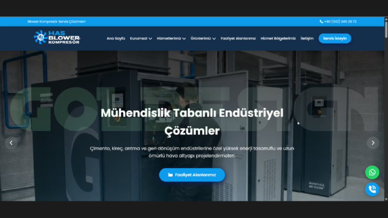 Blower Şirketi için yaptığım site
