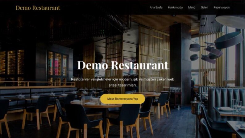 Modern Restoran Web Sitesi Tasarımı (Demo)