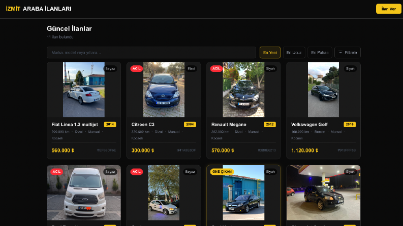 Araç İlan Platformu + Otomatik Instagram Paylaşımı