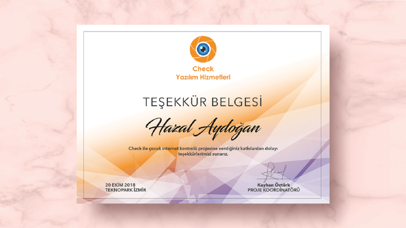 Teşekkür Belgesi Tasarımları