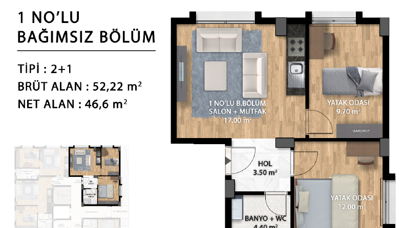 Balıkesir Aysu Apt. - Kat Planı Boyama