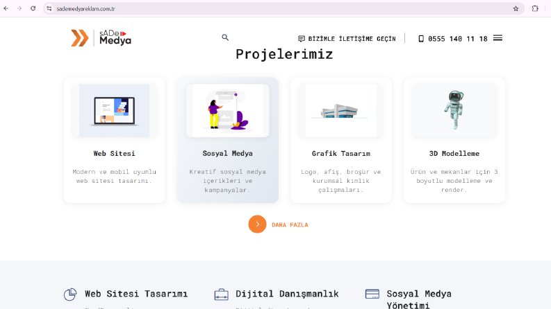 Sade Medya Reklam Web Sitesi