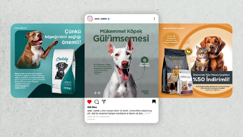 Yaratıcı sosyal medya post tasarımları.