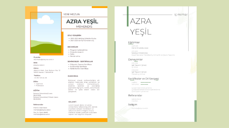 CV TASARIMI KİŞİYE ÖZEL