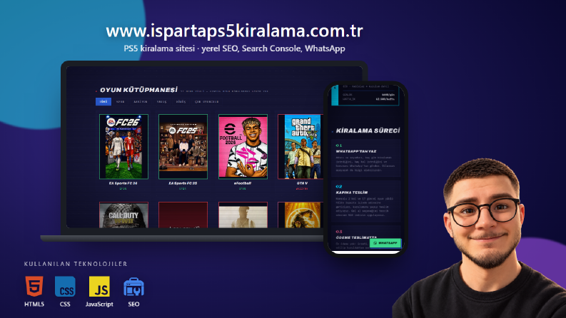PSK32 - PS5 Kiralama Tanıtım Sitesi ve Yerel SEO