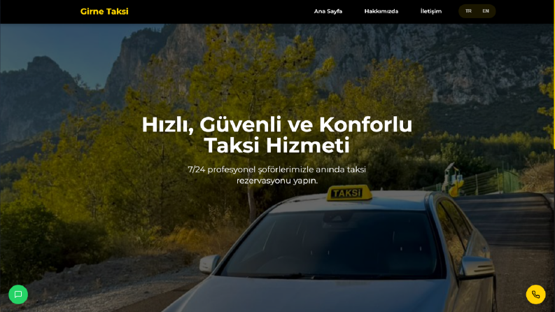 Taksi Hizmeti İçin Kurumsal Web Sitesi
