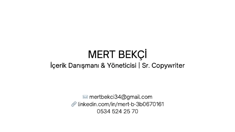 Metin Yazarı ve Reklam Yazarı Portfolyosu