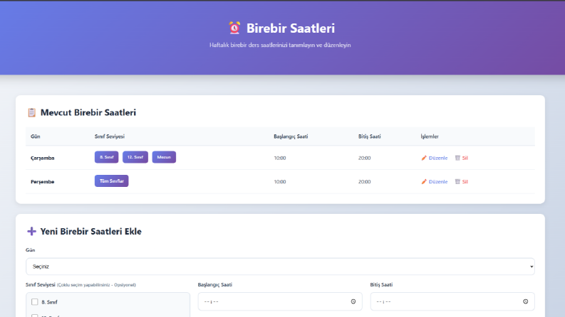 🎓 Dershaneler İçin Birebir Eğitim Takip Sistemi