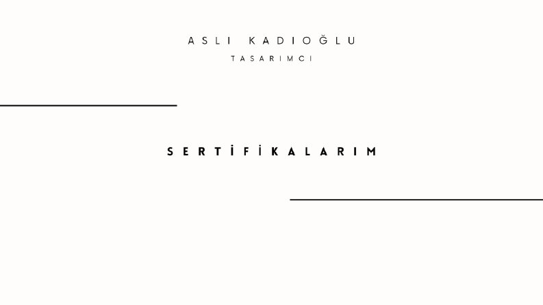 Sertifikalarım