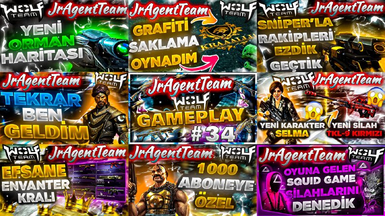 WOLFTEAM Thumbnail Tasarımları