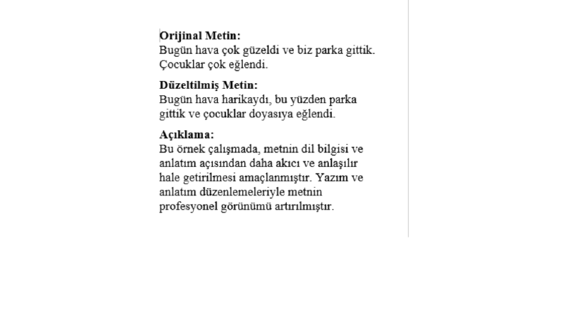 Metindeki yanlışları düzeltelim. 