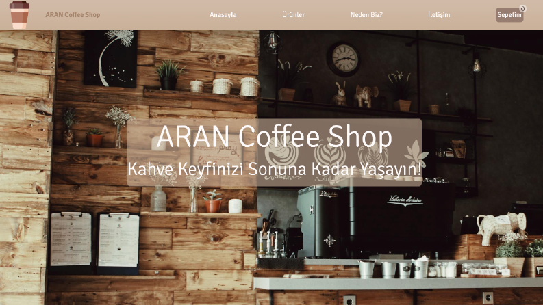 Kahve dükkanı Web Sitesi