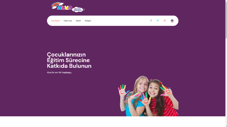 Anaokulu yönetim panelli web sitesi 