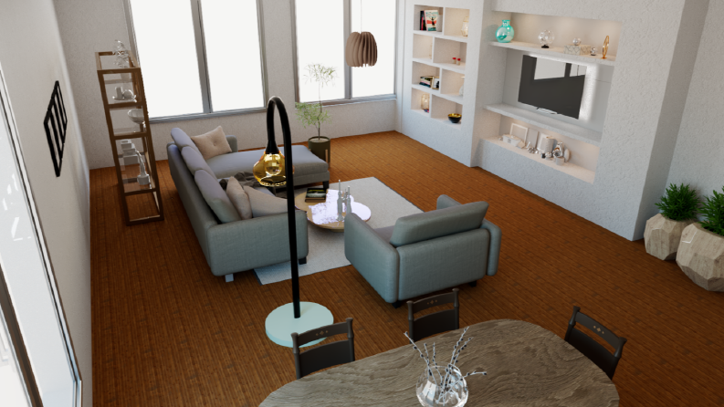 Modern Salon Render Çalışması