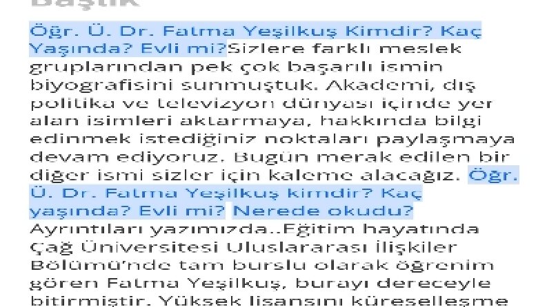 Özgün ve SEO Uyumlu Akademisyen Biyografisi Çalışması