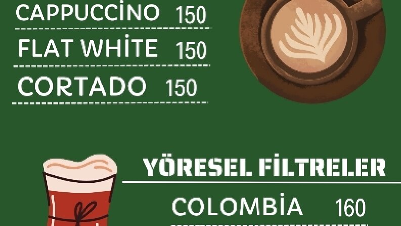 Coffee Shop ve Kafe İçin Profesyonel Menü Tasarımı Yapıyorum