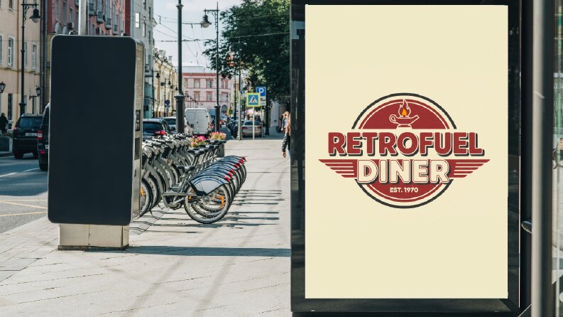 RetroFuel Diner | Vintage Amblem Logo Tasarımı