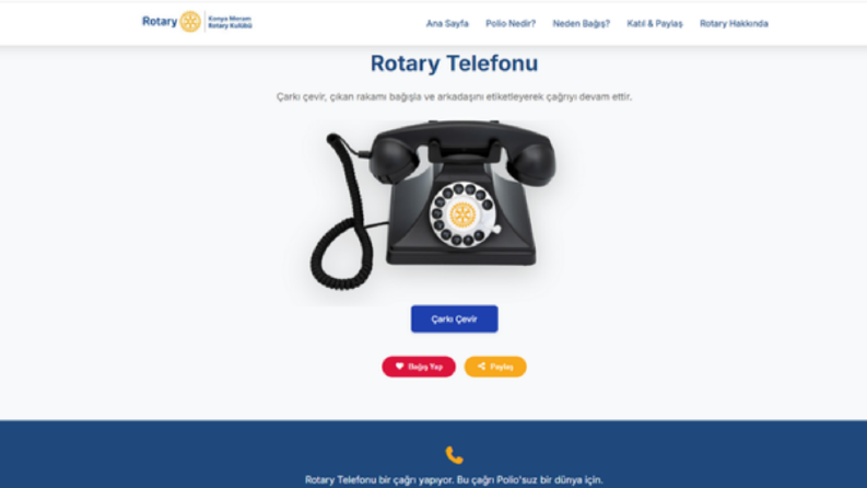 Rotary Telefonu — Çark ile Bağış Kampanyası
