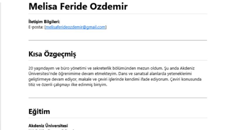 Yeteneklerim ve Deneyimlerim