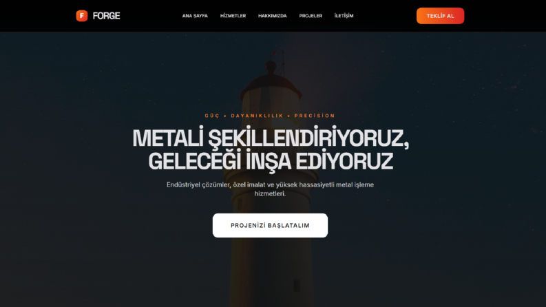 Endüstriyel metal işleme ve imalat firmaları için kurumsal w