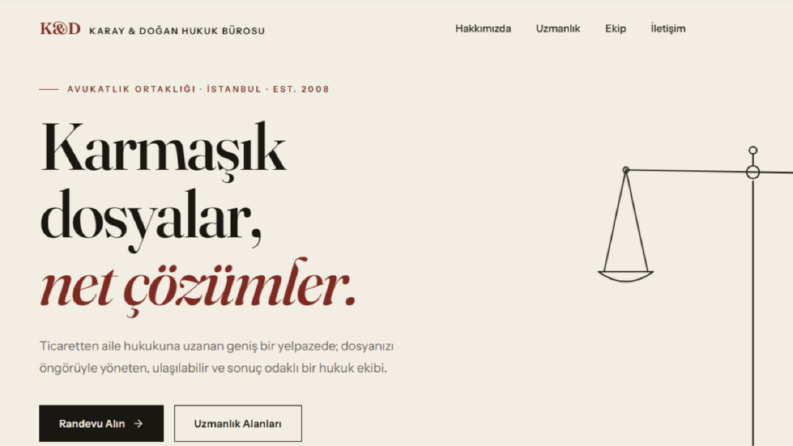 Hukuk Büroları için Tanıtım Sitesi geliştirdik.