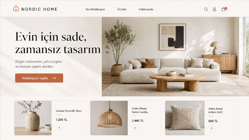 Nordic Home – E-ticaret Web Sitesi