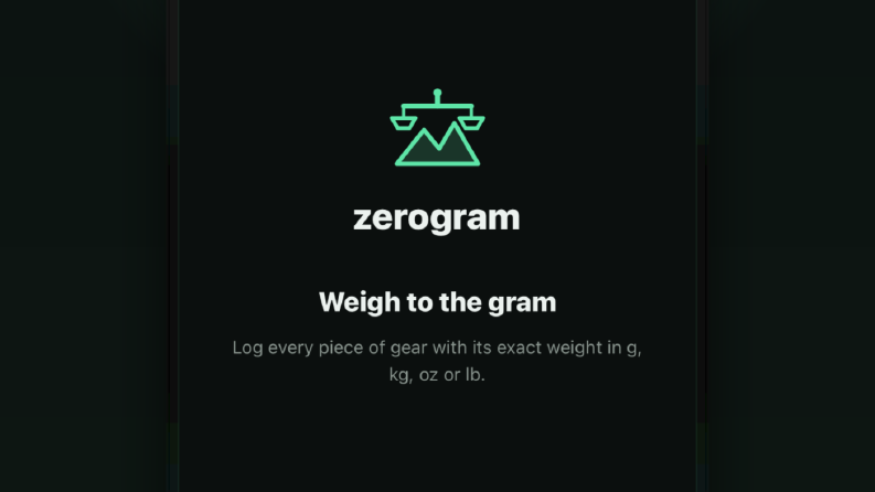 zerogram · Ultralight Kamp Ağırlık Takip Uygulaması