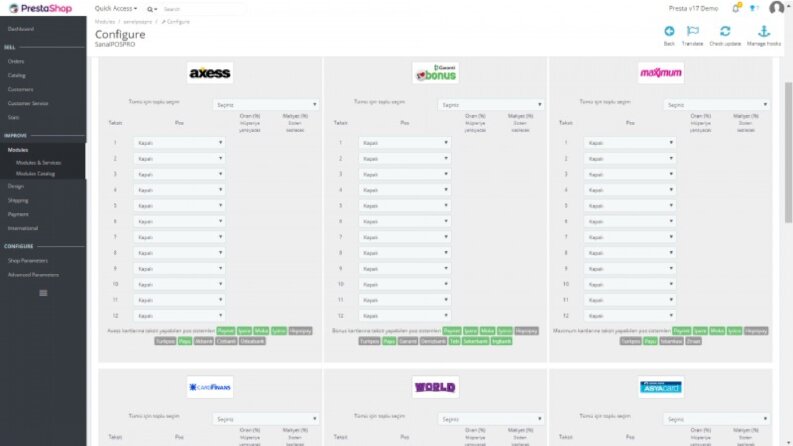 SanalPos admin panel