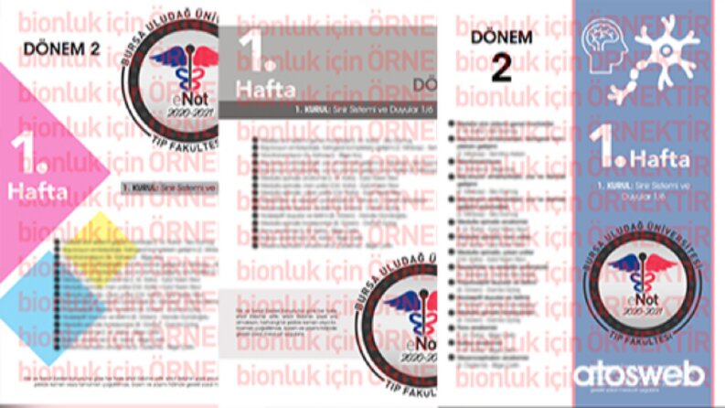 Uludağ Üni. Tıp Fakültesi e-Not ekibi için kapak syf.