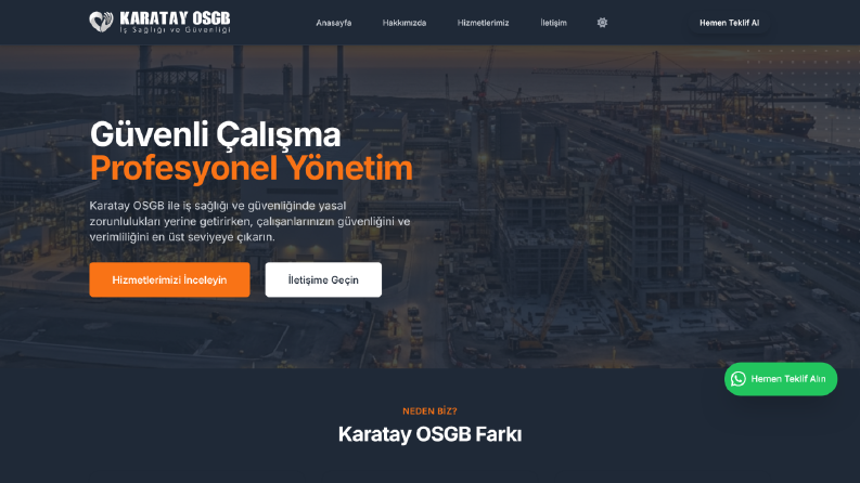 Karatay OSGB Firması İçin Web tasarımı