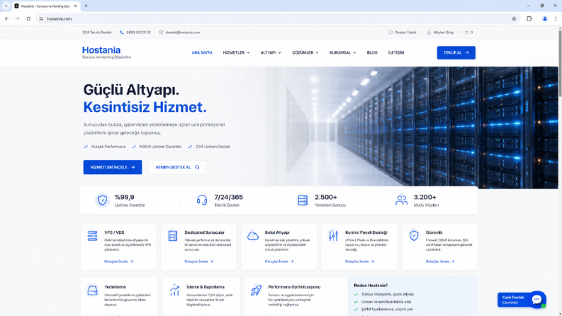 Hostania – Sunucu Kurulumu ve Hosting Paneli